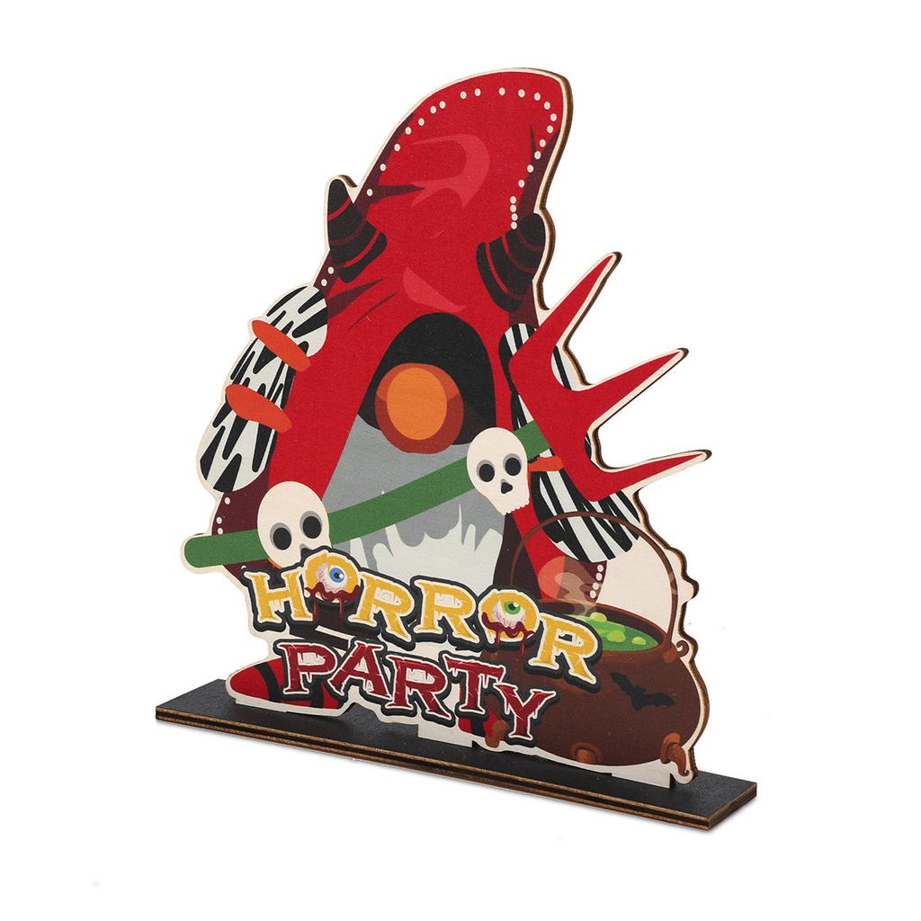 Halloween Decoration Wooden Ornaments Bar Front Desk Horror Atmosphere Table Ornaments