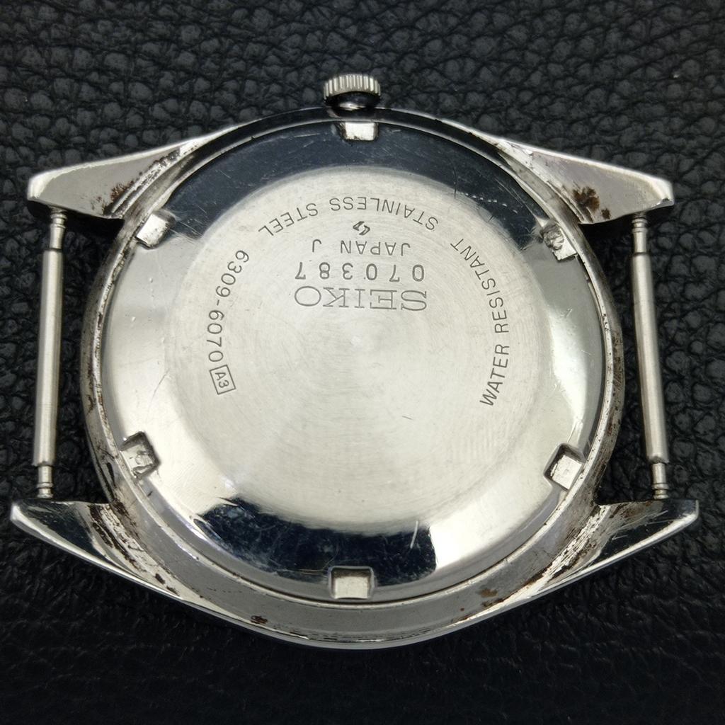 VINTAGE SEIKO 5 AUTOMATIC JAPAN 6309A MENS ARABIC BLUE DIAL WATCH a701345-5