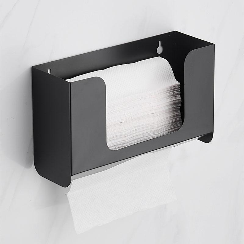 304 Stainless Steel Bathroom Paper Holder Hidden Tissue Box Public Toilet Hotel Square Paper Box Toilet Paper Holder