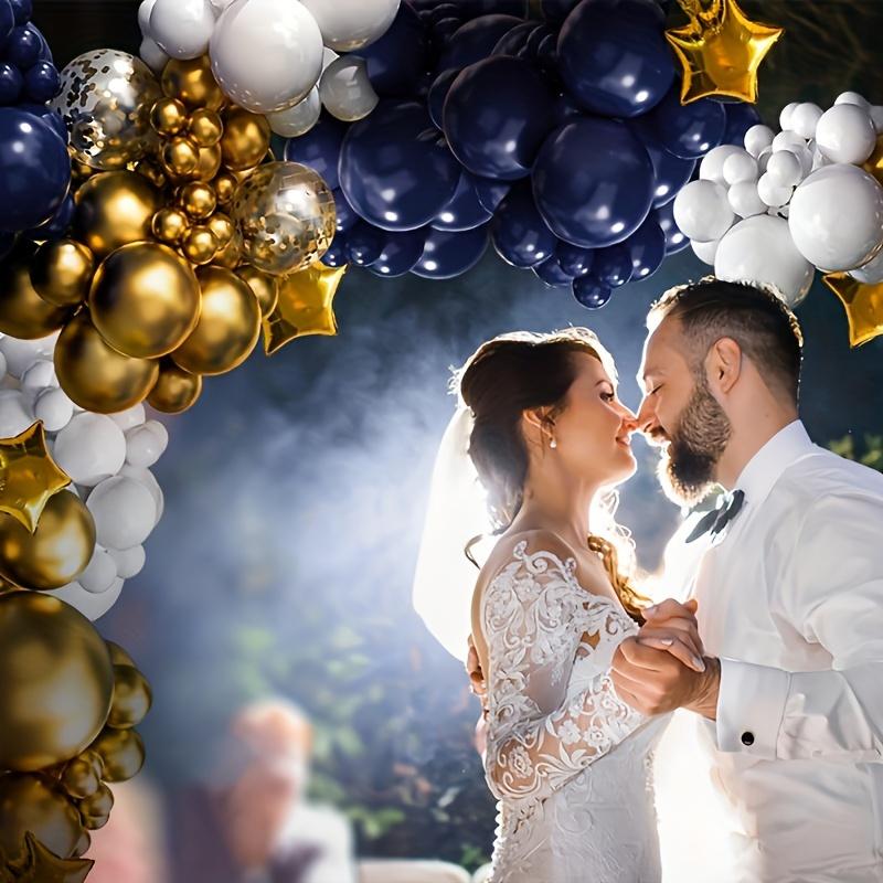 188pcs Navy Blue Balloons Garland White Silver Confetti Balloon Arch Kit Birthday Party Gender Reveal Wedding Decoration Globos