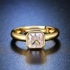 Nischendesign Quadratischer Diamant-Öffnungsring für kalten Wind, Damenmode Leichter Luxus Ins Französischer Leichter Luxus Zirkon Super Flash Ring