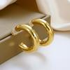 Elegant C-Shaped Earrings: Fashionable Geometric Hoops In Gold or Silver. Perfect for Commuting, Offering a Versatile, Lightweight Luxury Style.