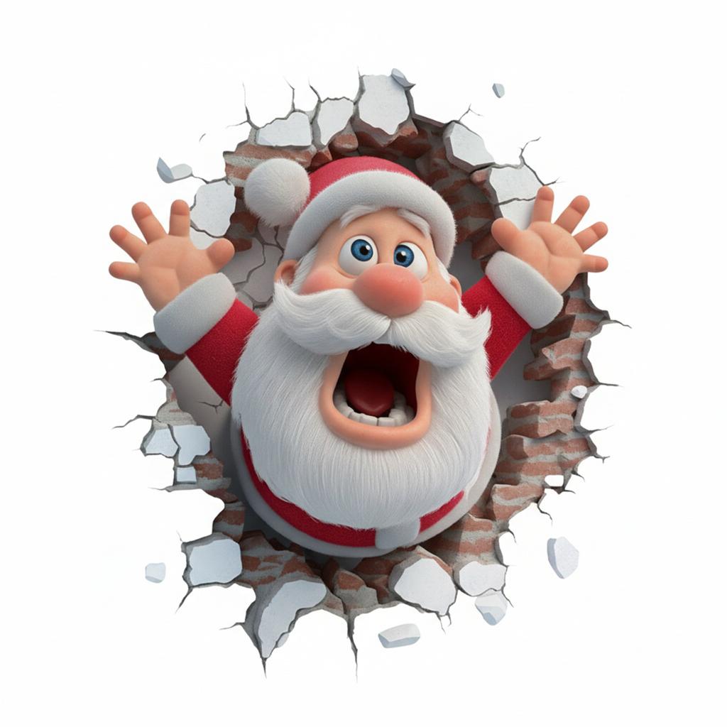 3D Christmas Santa Claus Wall Stickers Removable Wall Decal Holiday Decor for Home and Living Spaces