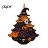 Decorative Charms for Windows Halloween Tree Acrylic Hanging Ornament, Pumpkin Ghost Skull Seasonal Indoor Outdoor Ornament Decor, Spooky Pendant