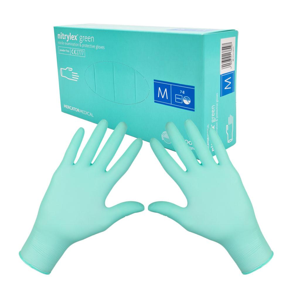 Nitrile Gloves Green Mercator Nitrylex Green 100 Pieces