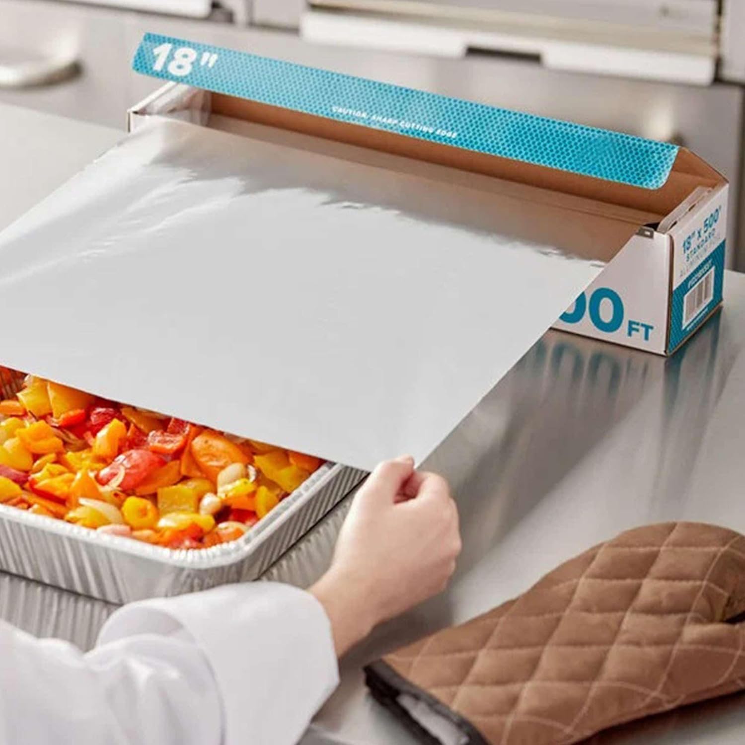 

Heavy Duty Aluminum Foil Roll - Strong Silver Wrap for Food Service, Restaurants, Catering and Home Kitchens - 1 Roll United States