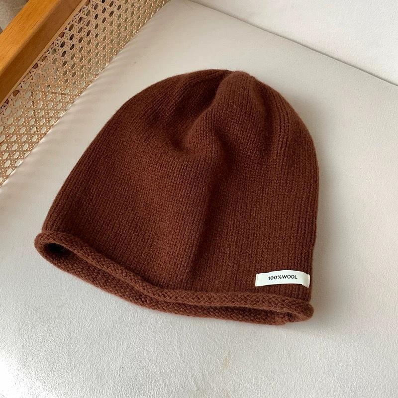 % Wool~ Internet celebrity atmosphere heap hat big head circumference men and women autumn and winter warm advanced cold hat show small face