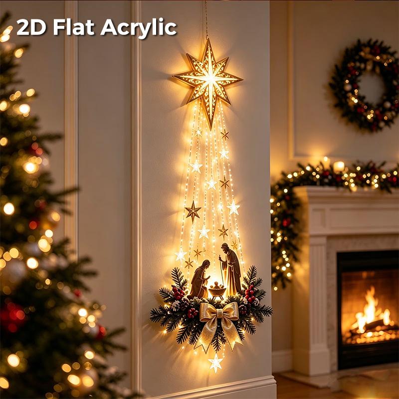 Christmas Magic Trail Wall Light Led Cascading Holiday Decor Warm White Glow Space-Saving Wall Decor Easy Wall Placement
