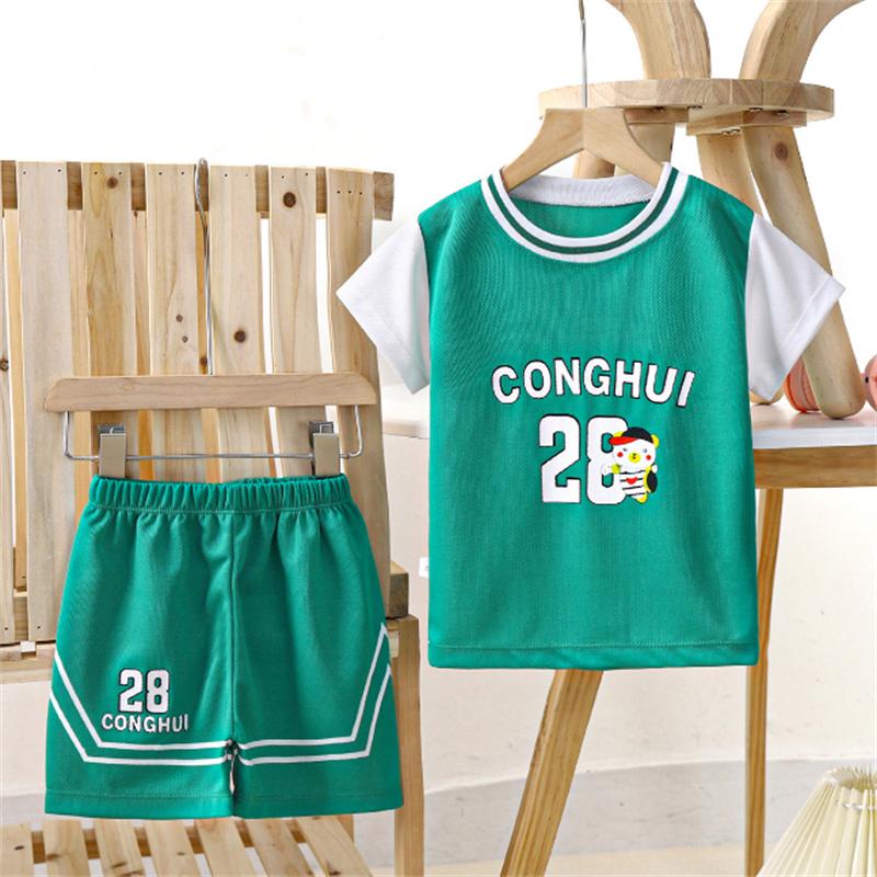 New summer boys' sports basketball suit set with short sleeves for children