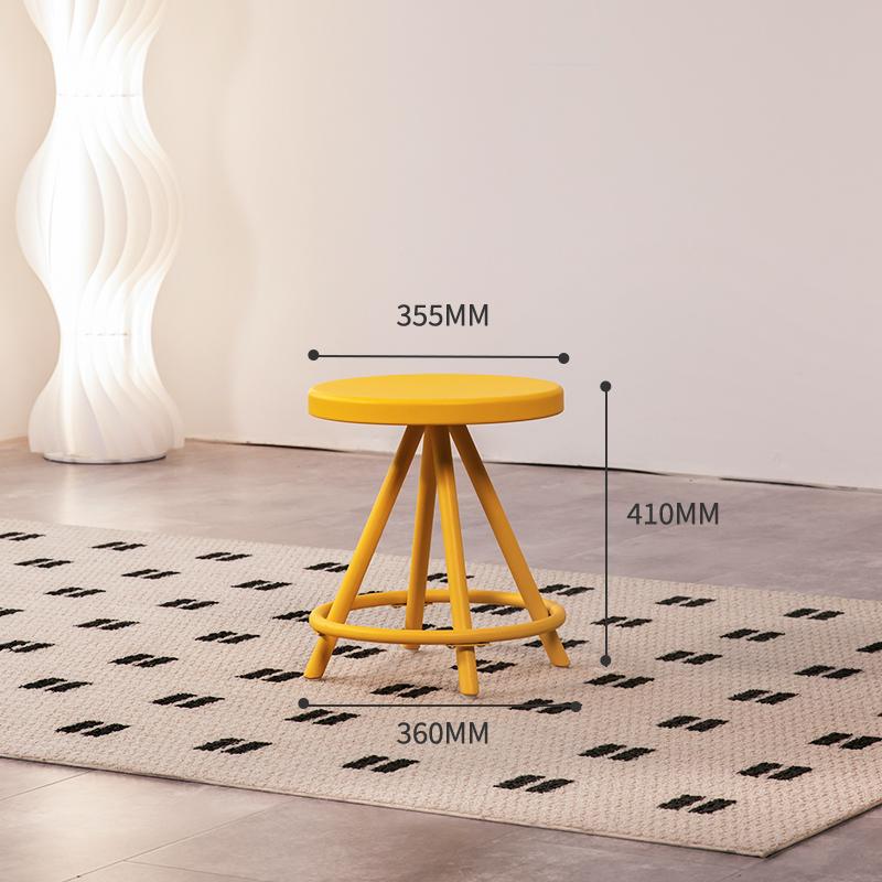 

Minimalist Yellow Ottoman Foldable Kids Desk for Bedroom Kitchen Study Area Dopamine Bar Table High Stool Set