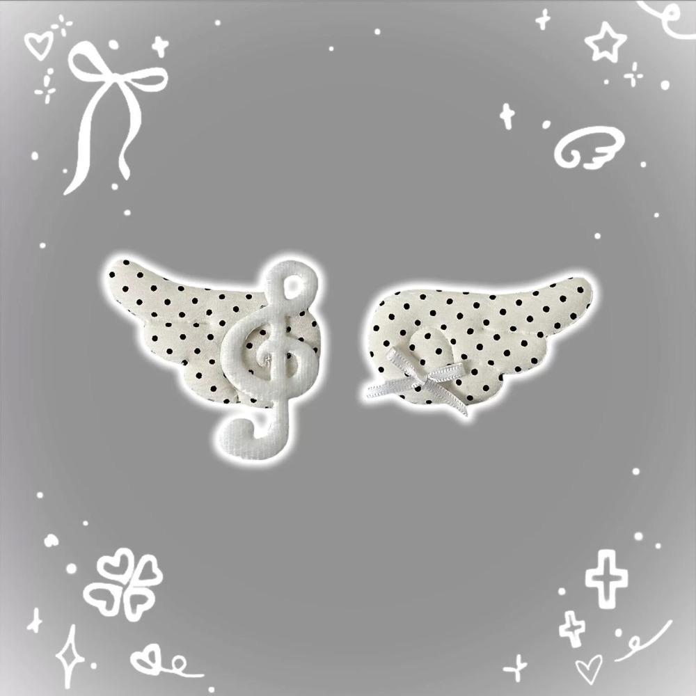 1 Pair Subculture Musical Note Hair Clip Polka Dot Y2K Hair Accessory Casual Wear