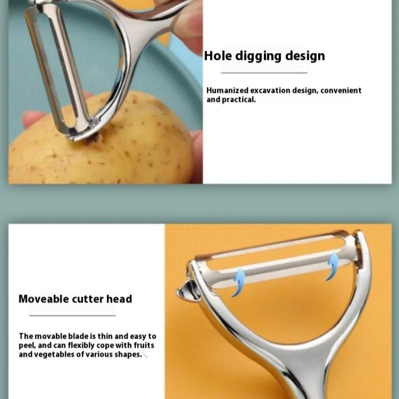 1/2Pcs Fruit Peeler Kirsite Stainless Steel Multifunctional Paring Knife Potato Carrot Cucumber Grater Household Kitchen Gadget