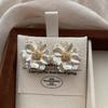 Flower Dripping Oil Zircon Stud Earrings Niche Fresh And Elegant Flower Stud Earrings Versatile Refined High-End Earrings