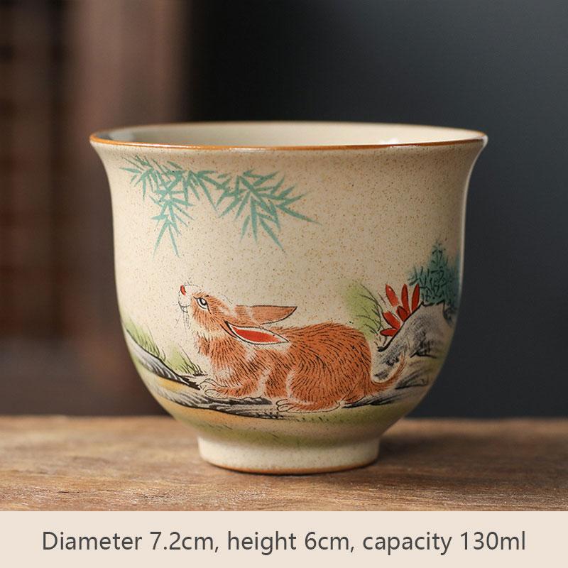 Chinese Ceramic Teaware Zodiac Tea Cups Vintage Pottery Ceremony KungFu Teacups Tea Wine Mug Espresso Coffee Cup