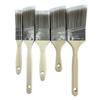 5pcs Professional Grade Synthetic Fiber Bristle Paint Brushes Set - Wooden Handles for Wall Cabinet and Fence Detail Work