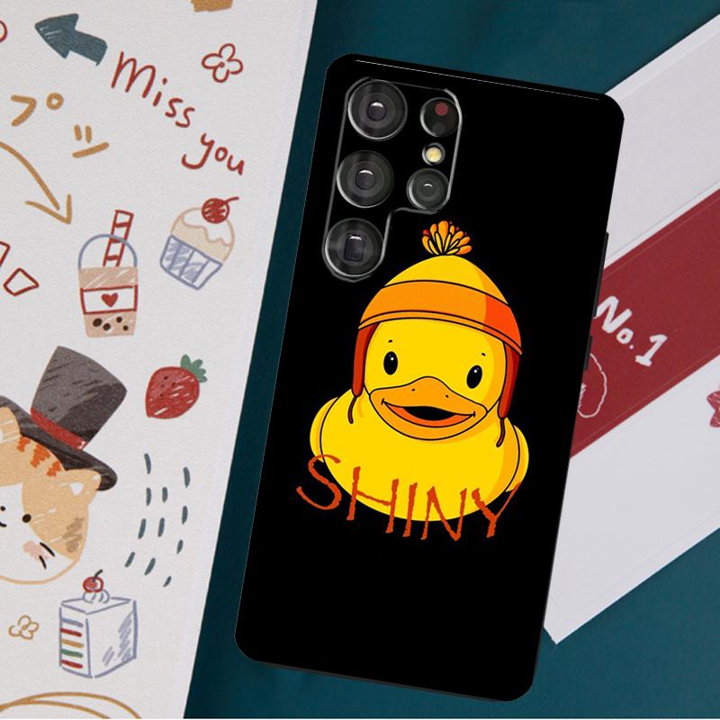 Kwaii Yellow Duck Case For Samsung Galaxy S23 S21 S22 Ultra Plus S20 FE Note 20 Note 10 S8 S9 S10 Plus Cover