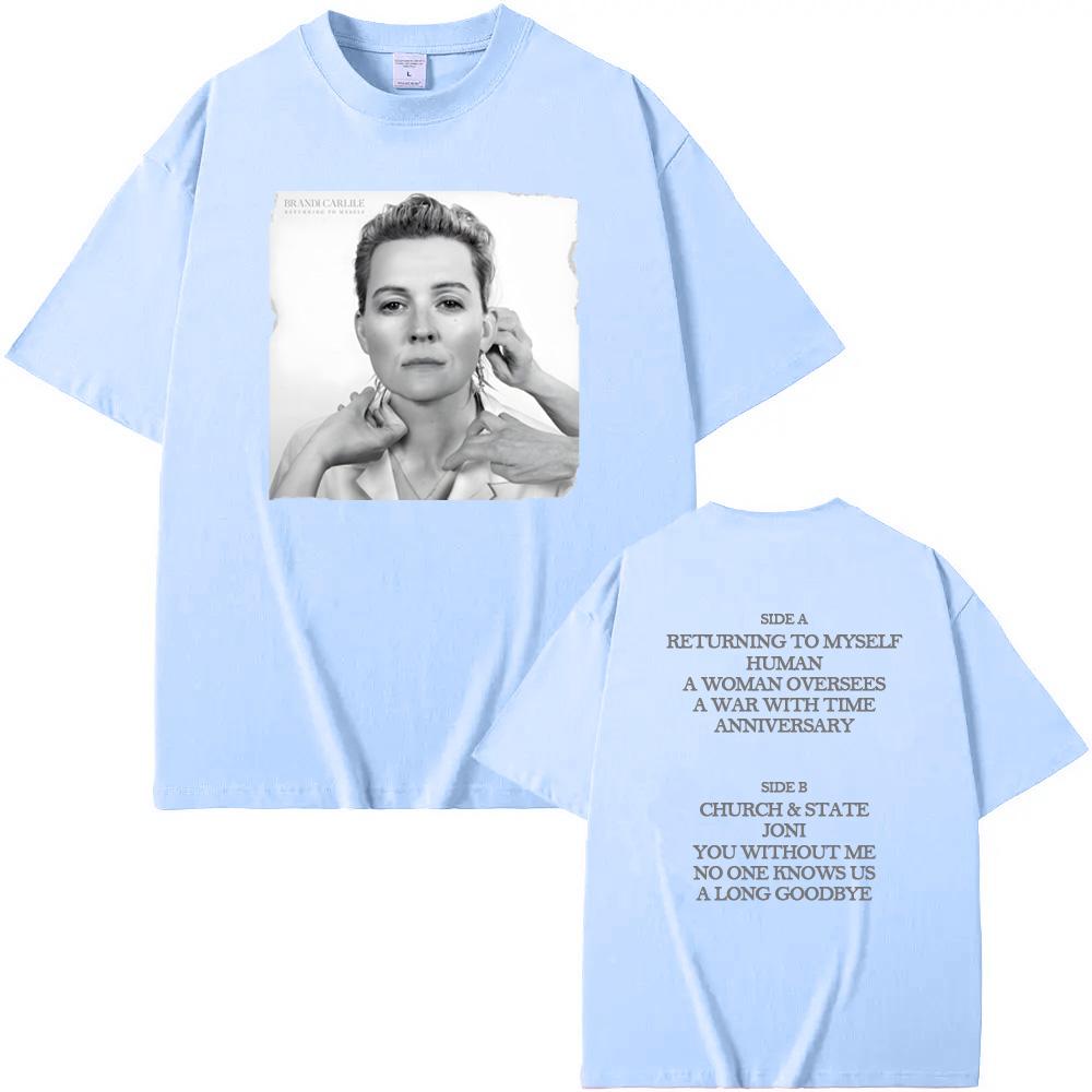 Returning To Myself Cover Tee Brandi Carlile Maglietta di Alta Qualità 100% Cotone Girocollo Stile Hip Hop Manica Uomo/Donna Magliette