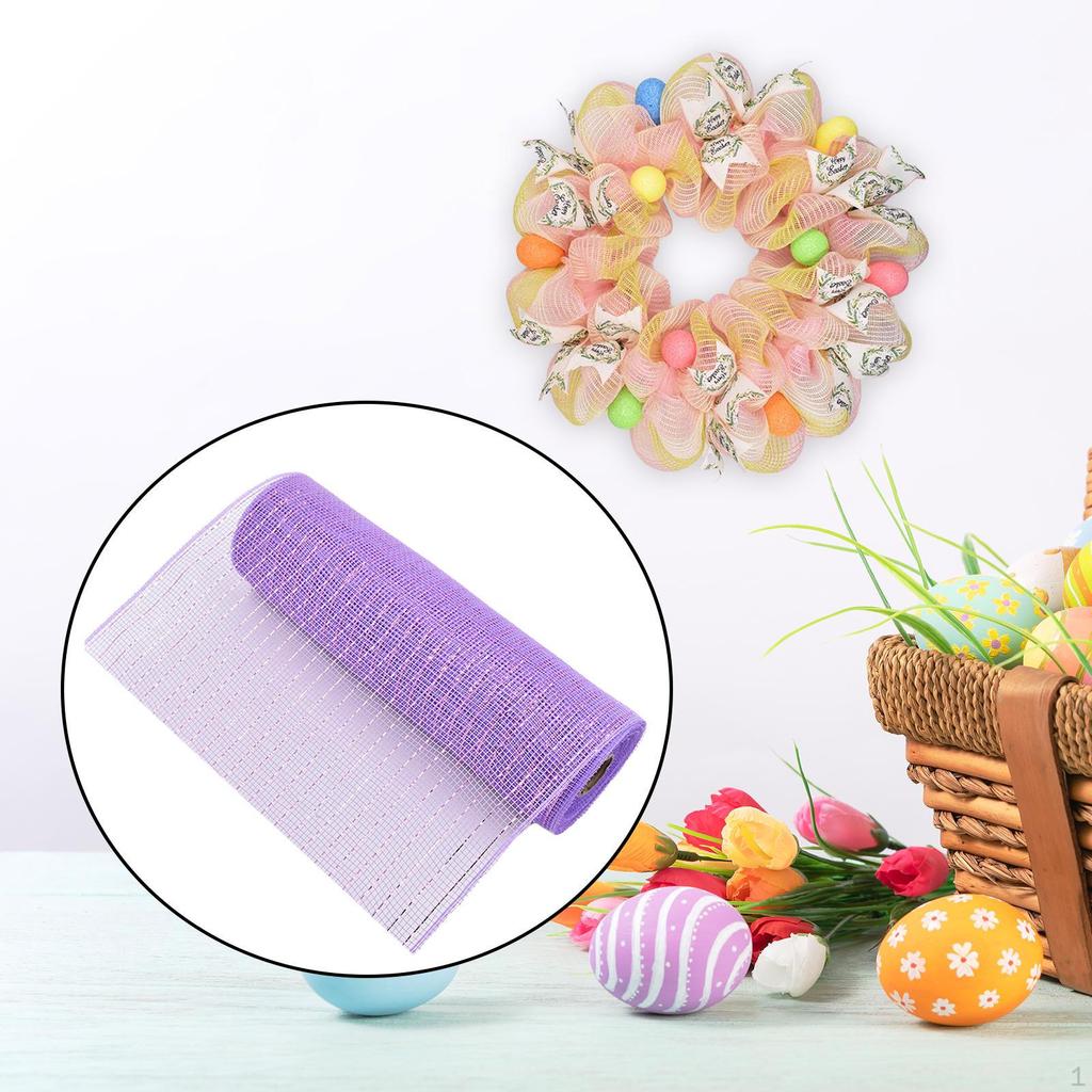 Mesh Ribbon Decor DIY Handmade Foil Easter Day Decoration for Bows Decorating Garland Craft