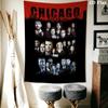 Chicago Fire Wall Tapestry Aesthetic Wall Hanging Printed Fabric Blanket Decorative Tapestries for Bedroom Living Room Home Decor