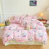 Dormitory Cartoon Printing Three-piece Set, Small Fresh Bed Sheet Quilt Cover, Skin-friendly Four-piece Set