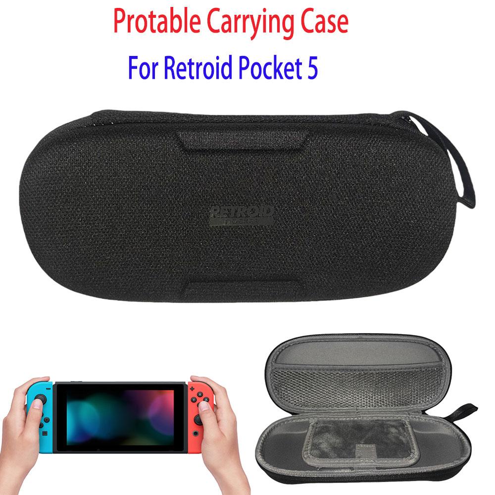 Protable Carrying Case Shockproof Travel Protective Case with Mesh Pocket Travel Storage Bag for Retroid Pocket 5 Game Console