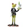 Garden Frog Statue Waiter Flower Bouquet Toilet Frog Figurine Sculpture Indoor Outdoor Home Office Desktop Decoration Ornament