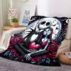 Nightmare Before Christmas Romance Flannel Blanket Super Soft Warm Cozy Blanket For Sofa Bed Office Travel Allseason Home Decor Gift