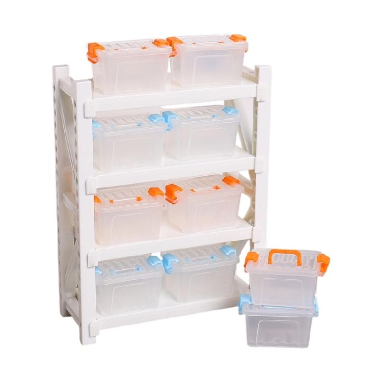 Simulation Warehouse Display Shelf With Storage Box Enhances Spatial Awareness Realistic Storage Doll House Scene Decors