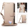 Zipper Style Flip Credit Card Case Pouch Bag for Samsung Galaxy A53/A54/A55/A56/A14/A15/A17/A16 Rope Phone Cover