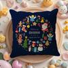 Cute Christmas Cartoon Animal Combinations Pillow Case Pattern Printed Pillowcase for Living Room Sofa Cushion Cover & Bedroom