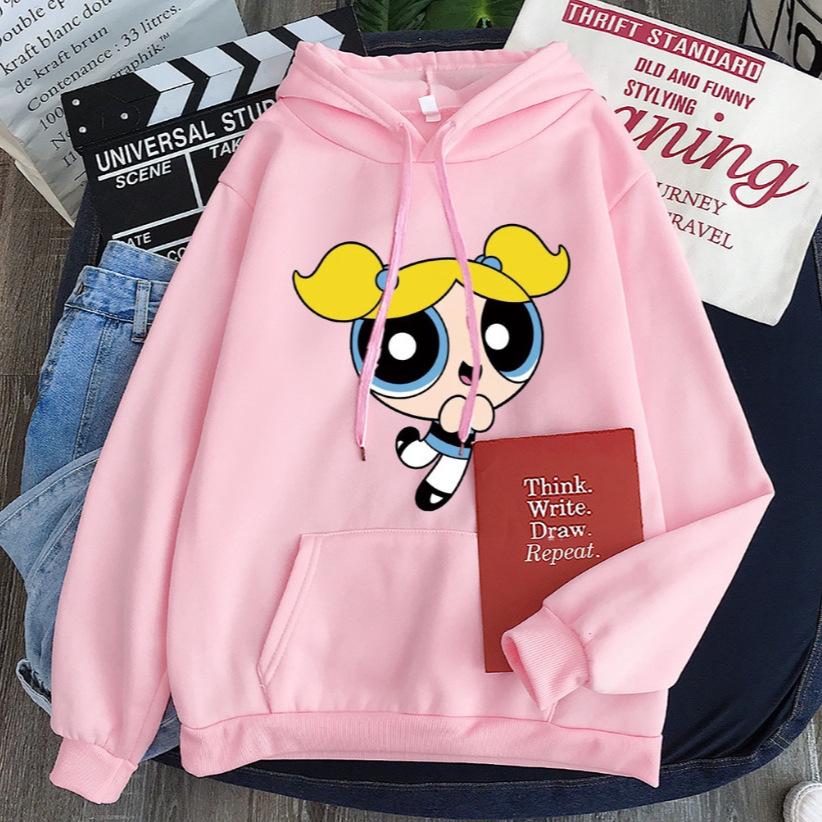 Flying Little Police Sweater Cartoon Anime Printed Hooded Pullover Sweater Loose Hot Top