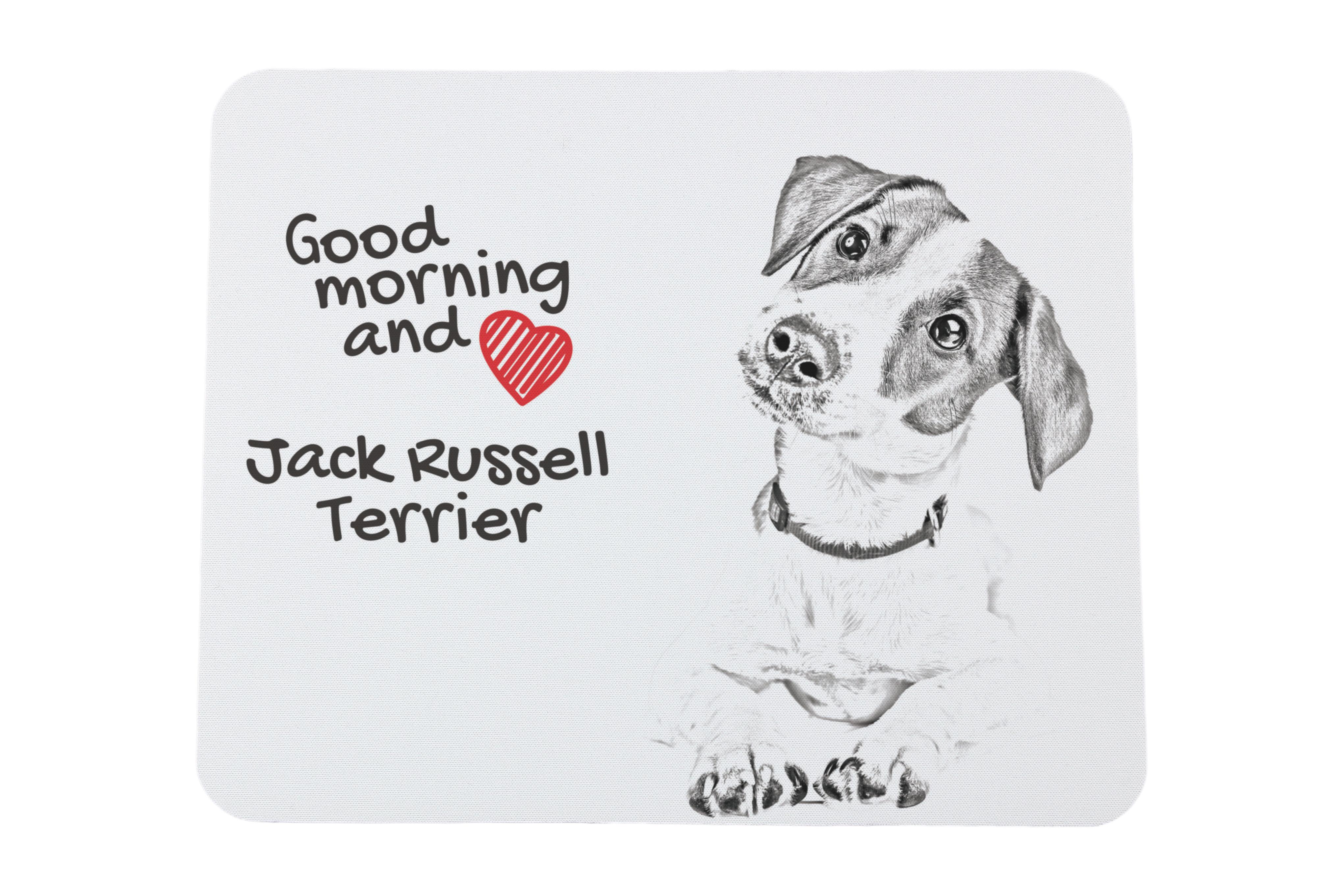 

Jack Russell Terrier - mouse pad with print, personalized dog-themed mouse pad, unique gadget for an office worker by Art-Dog brand білий