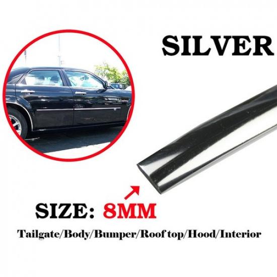 Chrome Trim Molding 5/16(8mm) Car Roof Door Side Decorate Protector Strip