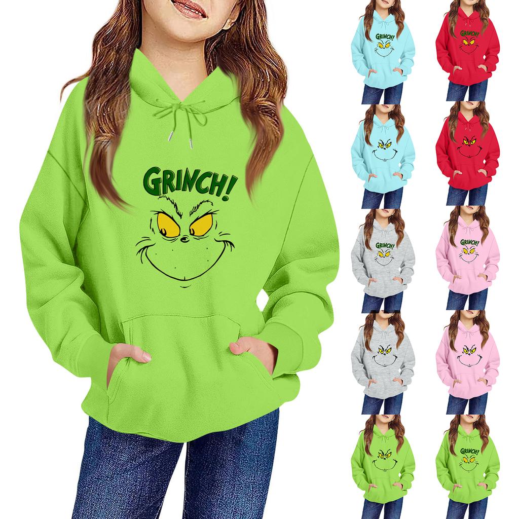 Children's Long-sleeved Loose-fitting Pullover Hoodie With Drawstring And Solid Color