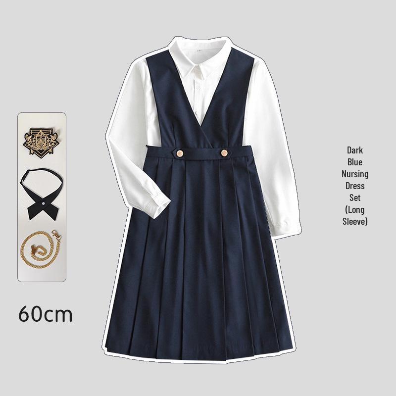 Japonská JK uniforma šaty set: Autentická dlouhá sukně chránící prsa pro mladé dámy od Hu Mu Tao