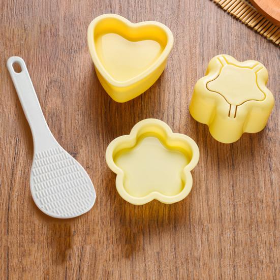 1 Set Onigiri Maker mit Mahlzeit Löffel Lebensmittelqualität PP Easy Release Antihaft DIY Dreieck Reisbällchen Sushi Herstellung Werkzeug Form Kit Bento Werkzeuge