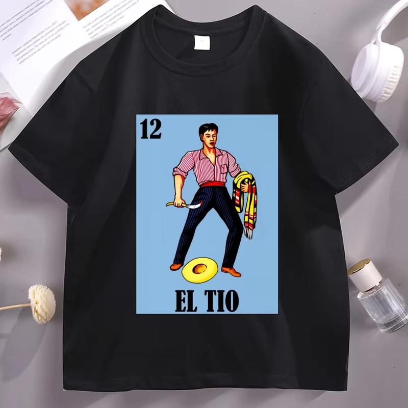 

Unisexs Mexican El Tio Lottery Prank Graphic TShirt Casaul pure Cotton Short Sleeve Round Neck Tee Streetwear Cool Unisex Clothing 2XL