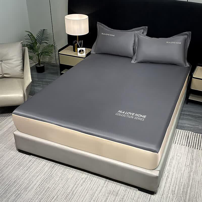 Heilan Home Washable Ice Silk Fitted Sheet