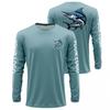 Mens Quick-Dry Fishing Shirt With Print UV Protection Breathable Long Sleeve Outdoor Sports
