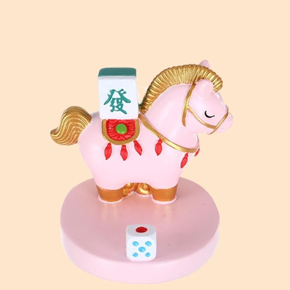 Resin Zodiac Horse Ornaments Festival Decorative Mobile Phone Stand Car Interior Ornament