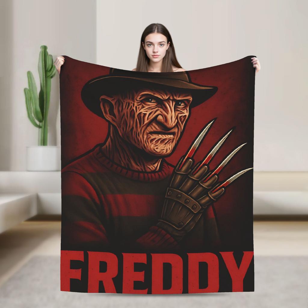 freddy krueger  Halloween Blanket  Warm Soft Funny Plush Throw Blanket For Outdoor Travel Flannel Bedspread Bed Cover
