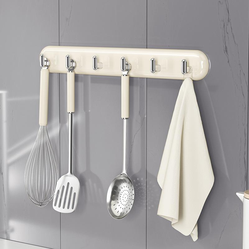 Bathroom Hook No Punching Household Kitchen Adhesive Hook Strong, Non-marking Row Hook Hat Storage Coat Hook Behind Door