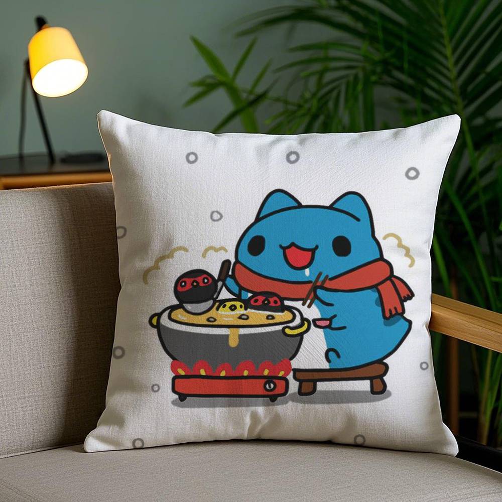 Kuddfodral B-Bugcat C-Capoo Hem Sovsal Stolrygg Kort Plysch Dubbelsidig Tryck Kontor Vilotid Kuddfodral