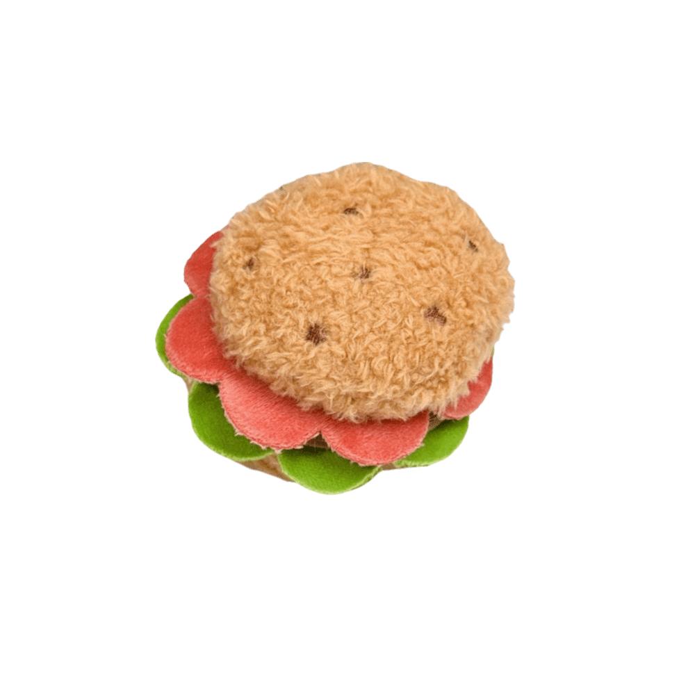 

2pcs Kawaii Design Hamburger Keyring Plush Material Sandwich Keyring Cake Keyring Pendant Decor Style 1