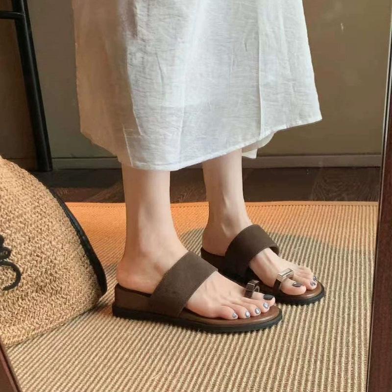 

Fashion Women s Wedge Shoes 2025 New Summer Height Increase Rhinestone Sandals Fashion Clip Toe Comfortable Breathable Outdoor Slippers 40 темно-коричневого