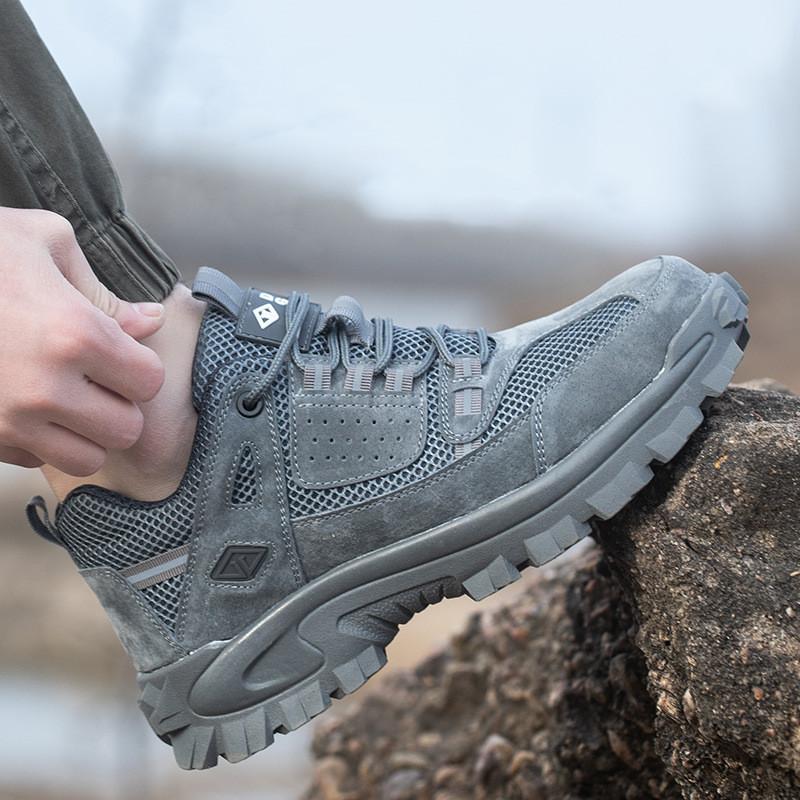 men's casual steel toe covers work safety shoes summer breathable worker safe boots outdoors sneakers security footwear protect