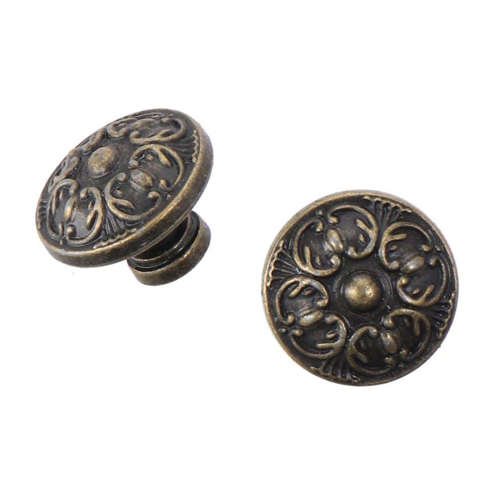 Antique Brass Bathroom Pulls Bronze Single Hole Cabinet Knobs Solid Round Drawer Pull for Warehouse, Glass Door& Garden Door
