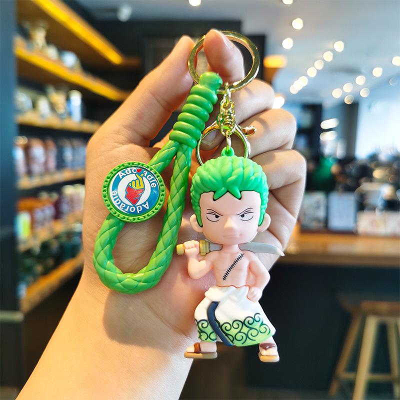 Cartoon Knit Luffy & Zoro Keychain Pendant