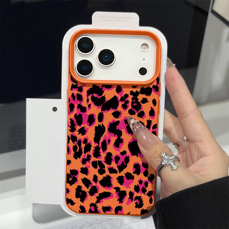 Leopard Patterned Phone Case For iPhone 17e 17 Pro Max 16 15 14 13 Pro Max 16e 11 Shockproof Soft TPU Leather Texture Back Cover