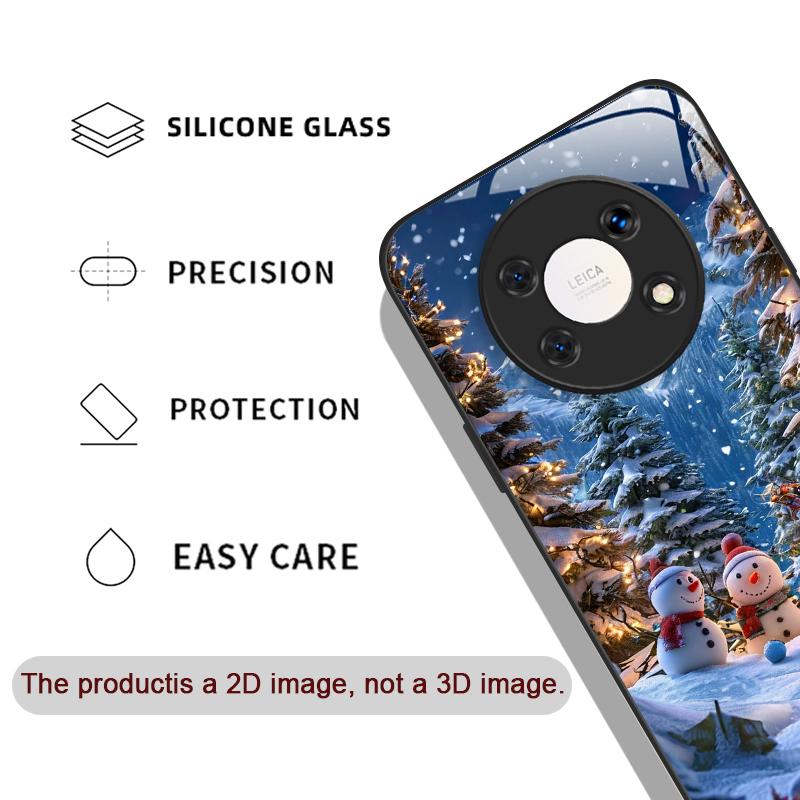 Funda de Cristal Templado para Teléfono con Diseño Lindo de Muñeco de Nieve Navideño de Invierno para Huawei Honor 200 100 90 80 Magic 7 Pro 6 5 Lite X9 X8 5G